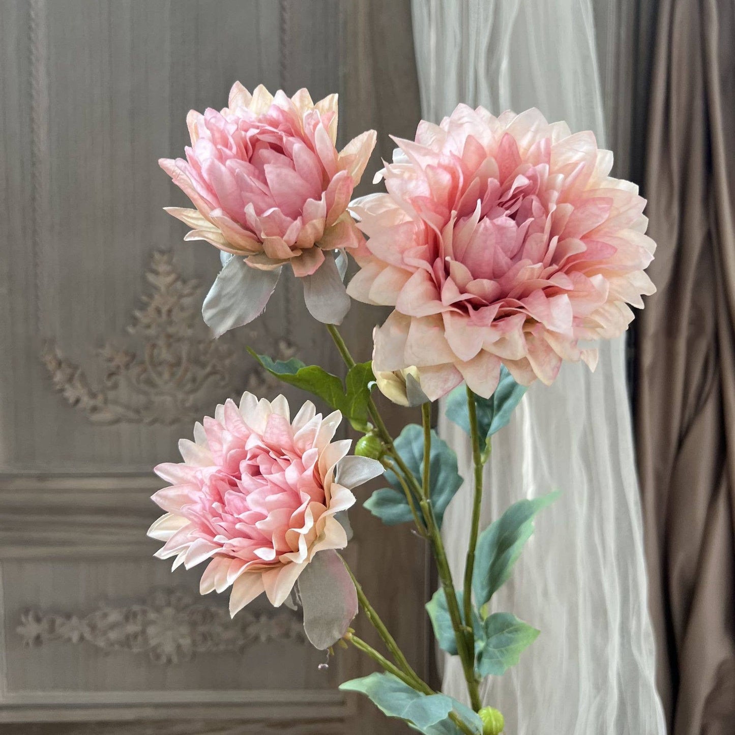 28''T Faux Silk Dahlia Flower Spray, Spring/Summer Dahlias