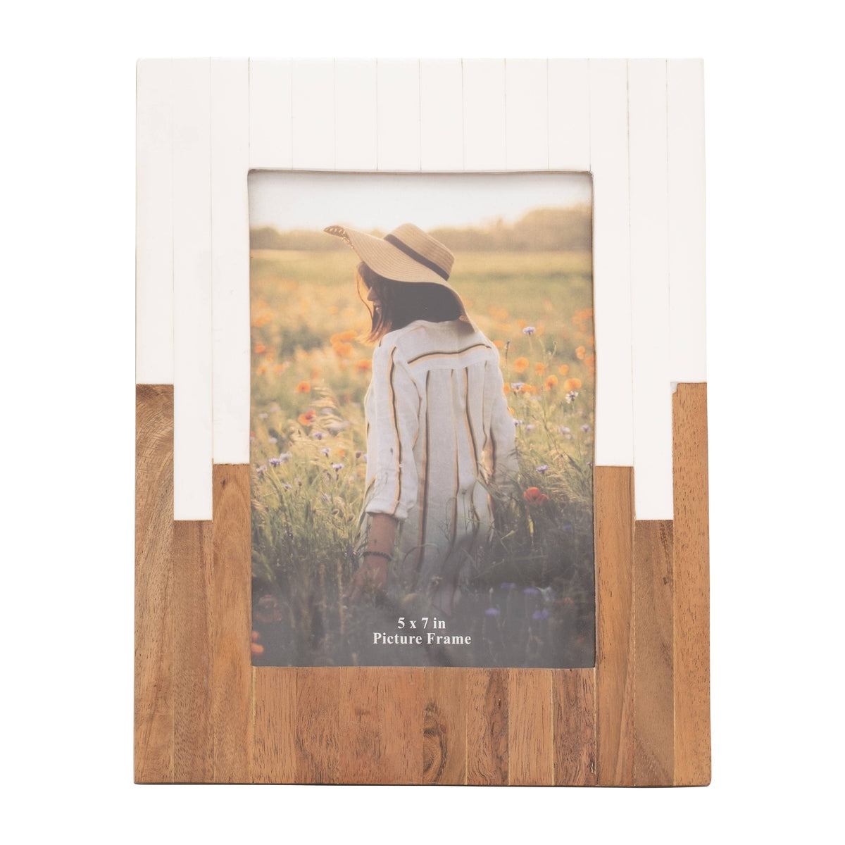 Resin 2-Toned Picture Frame - Natural/White, 5x7 in.