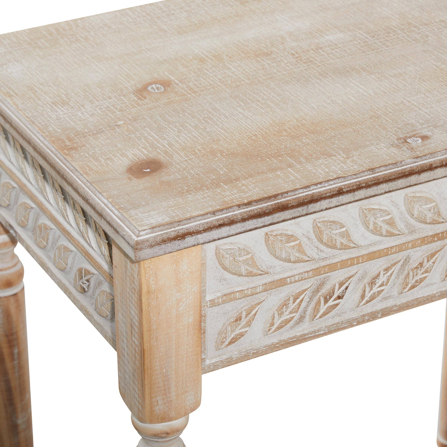 Farmhouse Brown Wooden Accent Table Set