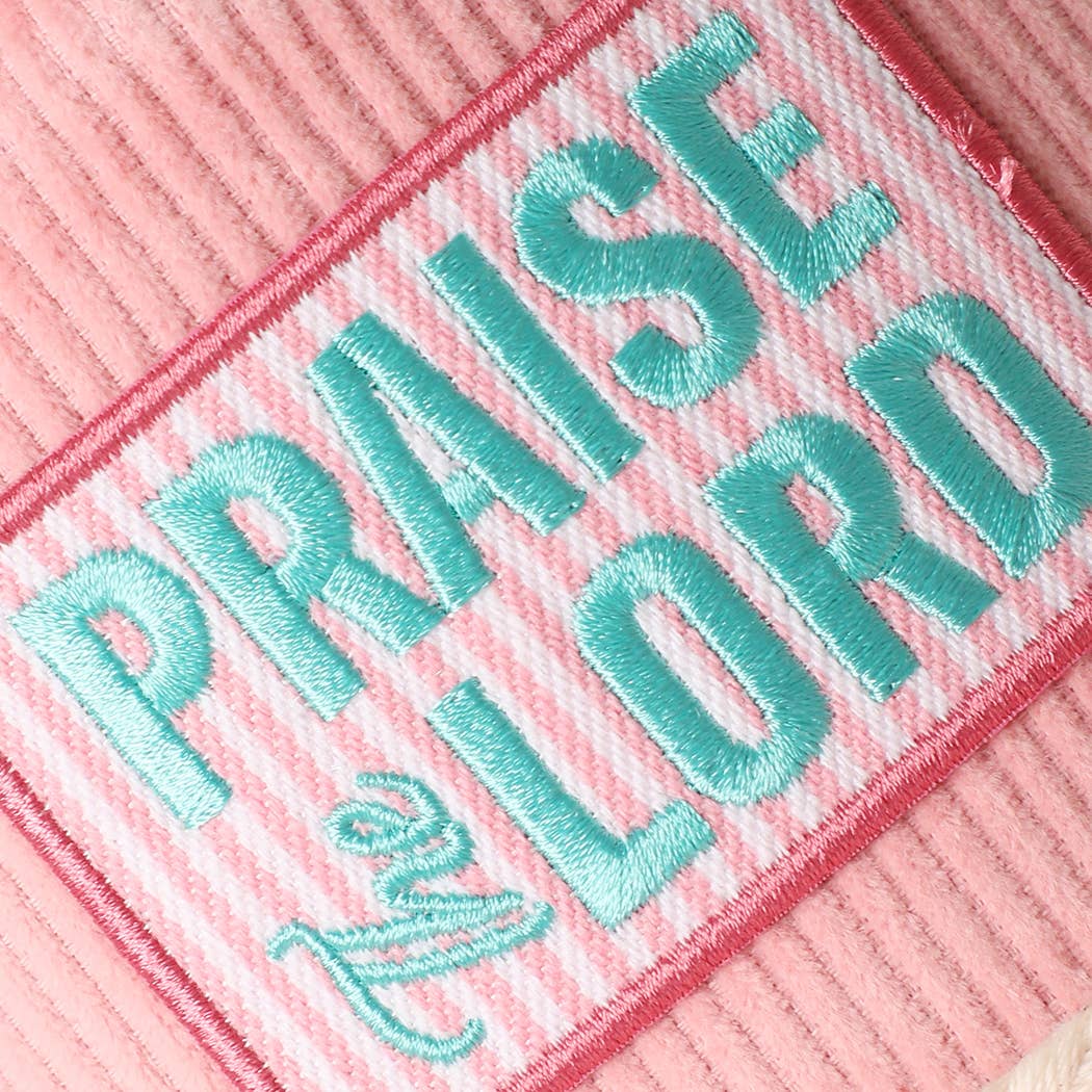 PRAISE THE LORD Embroidered Patch Corduroy Trucker Hat
