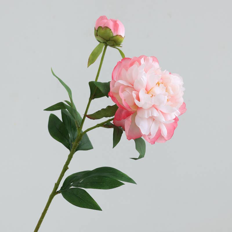 26''T Silk Artificial Peony Spray, Spring Blooming Peonies