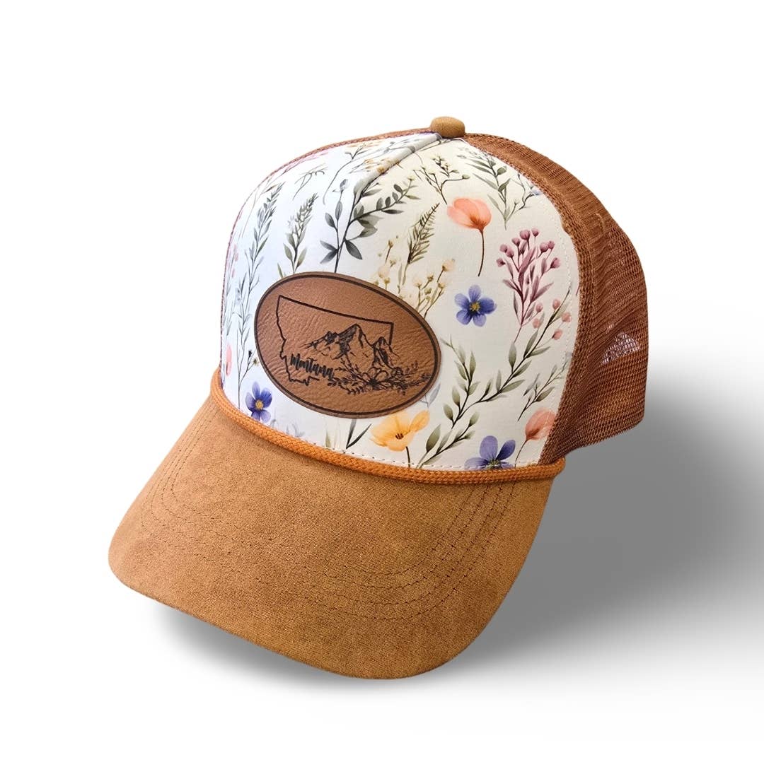 Wildflower printed state trucker