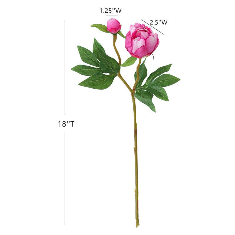 26''T Silk Artificial Peony Spray, Spring Blooming Peonies