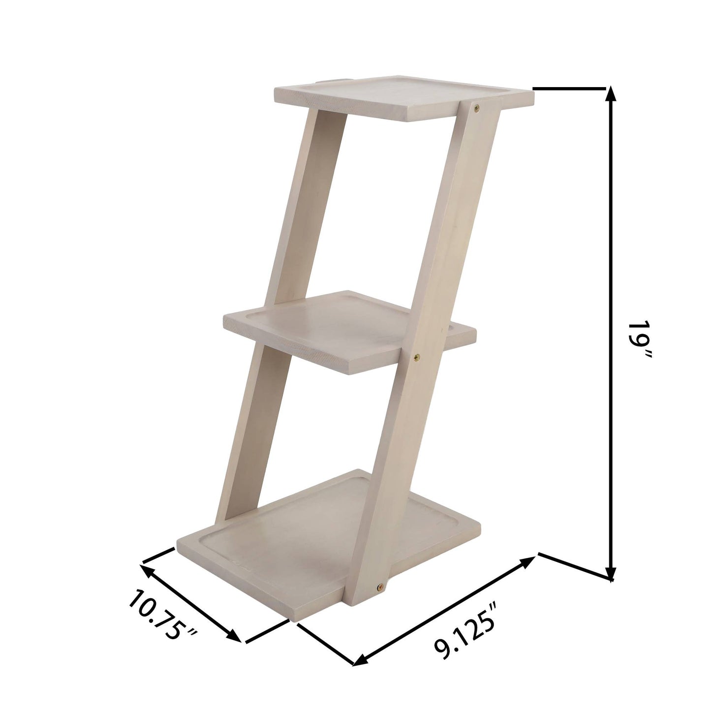 THREE-TIER WOOD DISPLAY STAND