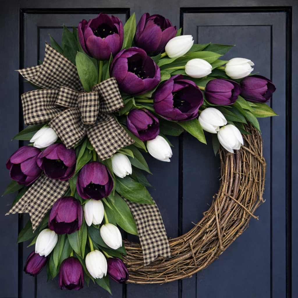 SAMPLE SALE-19"Traditional Artificial Tulip Bush-11 Flowers