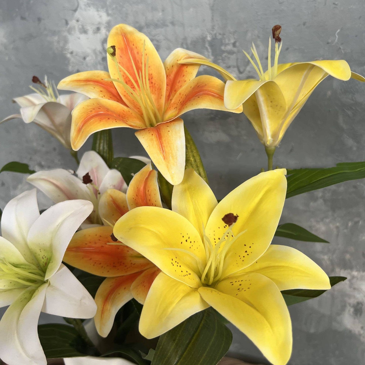 23''T Faux Nature Touch Lily Flower Stem, Autumn Lilies
