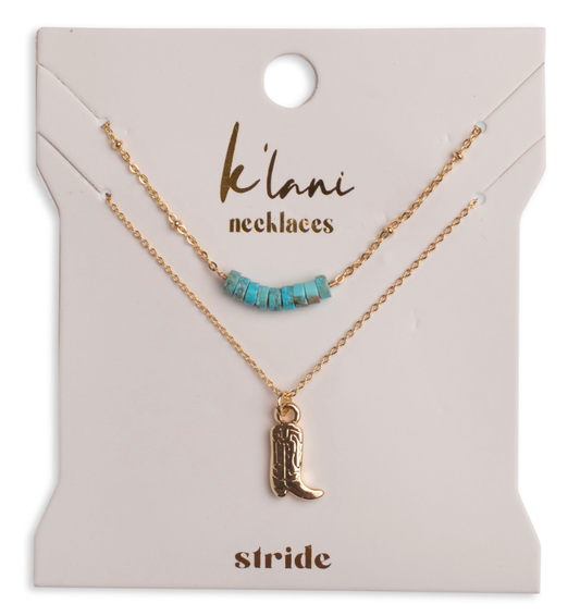 "Stride" Necklace-NEW Turquoise Boot