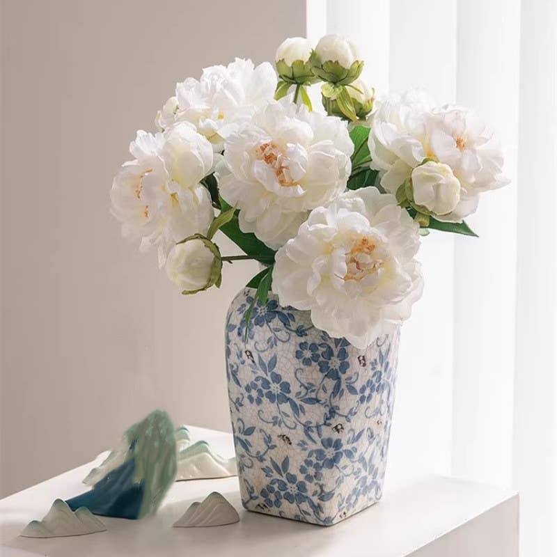 26''T Silk Artificial Peony Spray, Spring Blooming Peonies