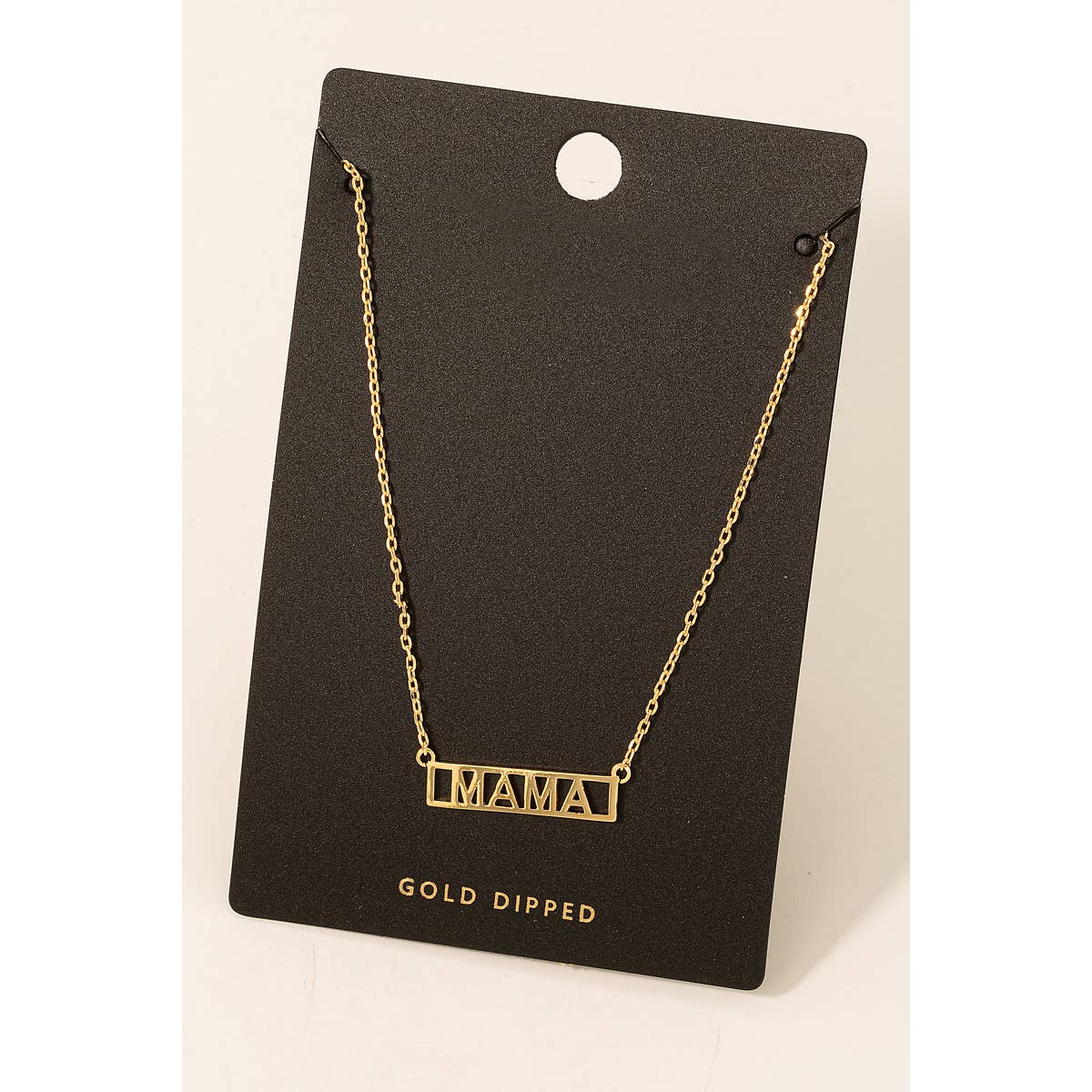 Gold Dipped Mama Box Logo Necklace