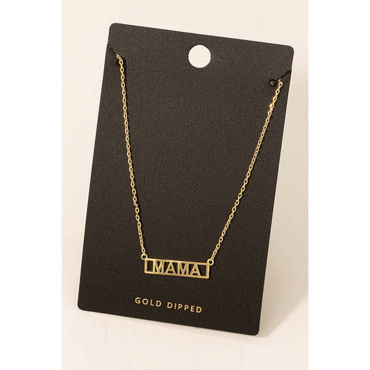 Gold Dipped Mama Box Logo Necklace