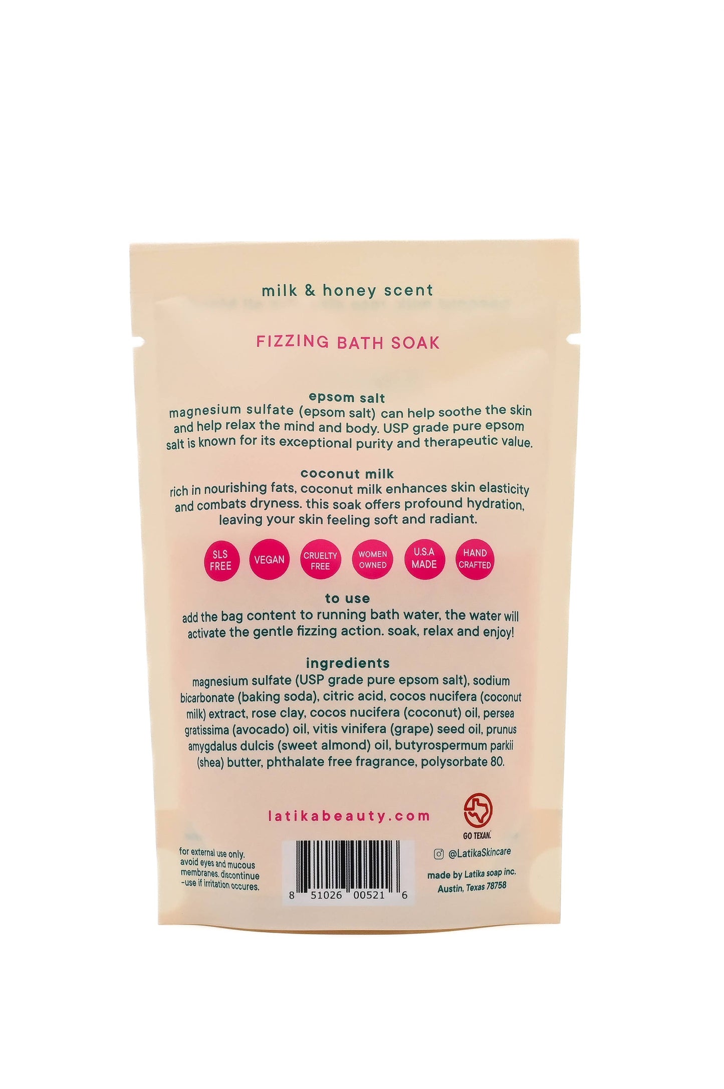 Stocking stuffer 💗 I LOVE ME -  Fizzing Epsom Bath Soak