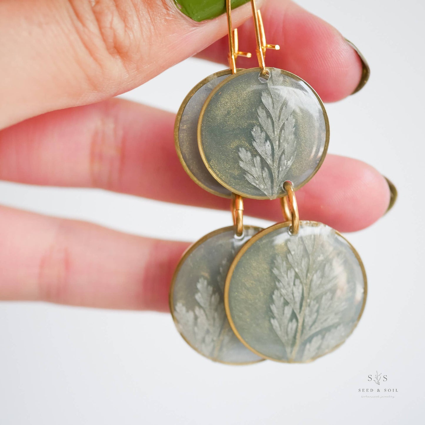 Emerald Fern Boho Babe Earrings