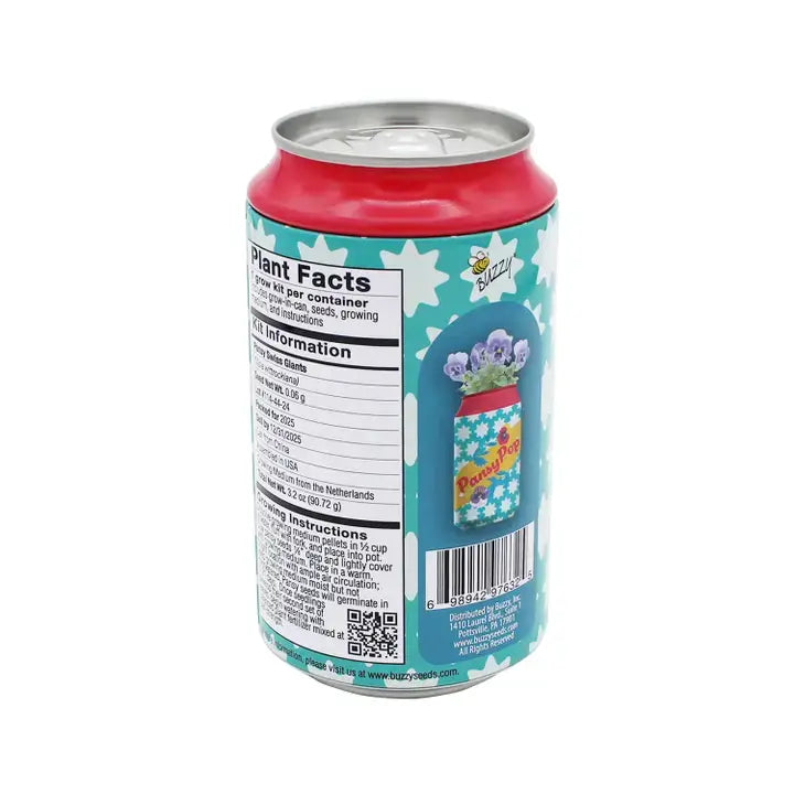 Pansy Grow Kit | Soda Can Planter | Indoor Gardening Kit