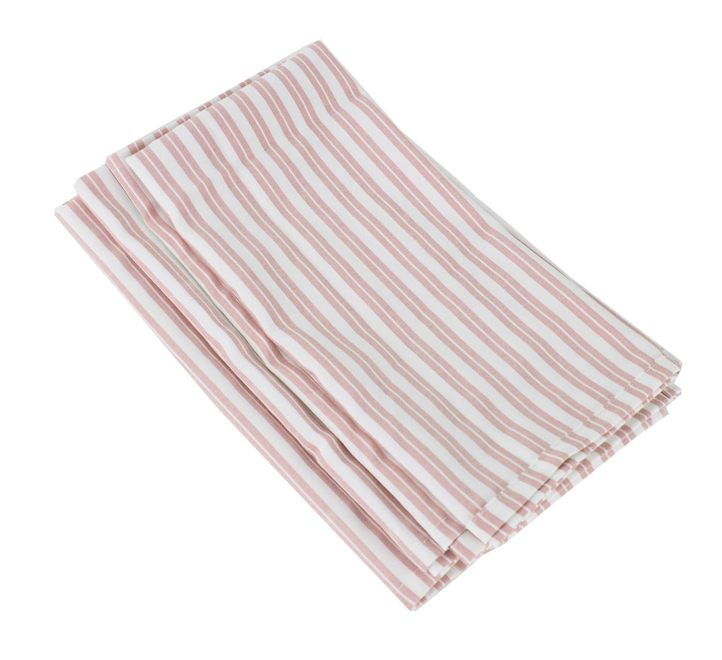 Coral Classic Striped Cloth Napkins, Set of 4