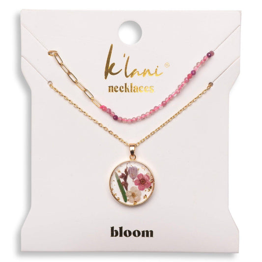 "Bloom" Pressed Flower Necklace Set