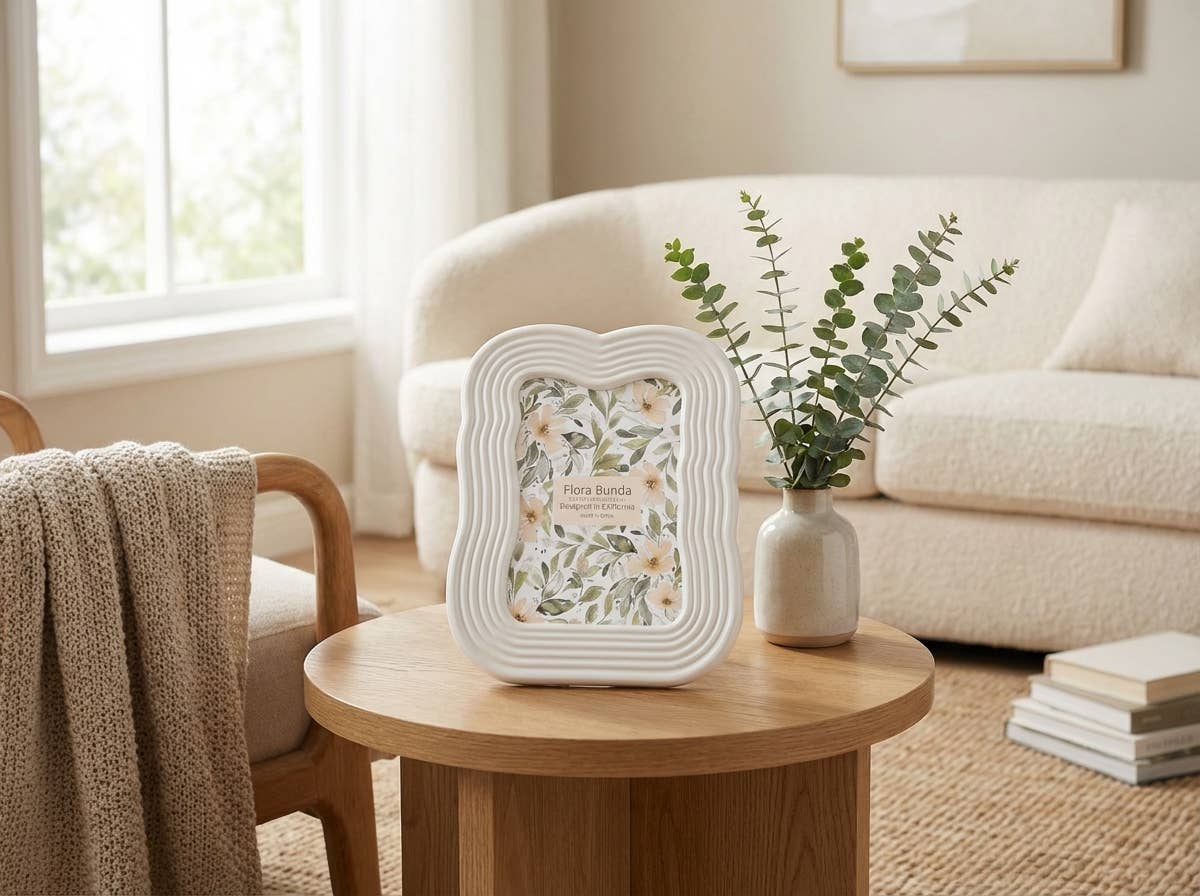 White Wavy Edge Ceramic Picture Frame