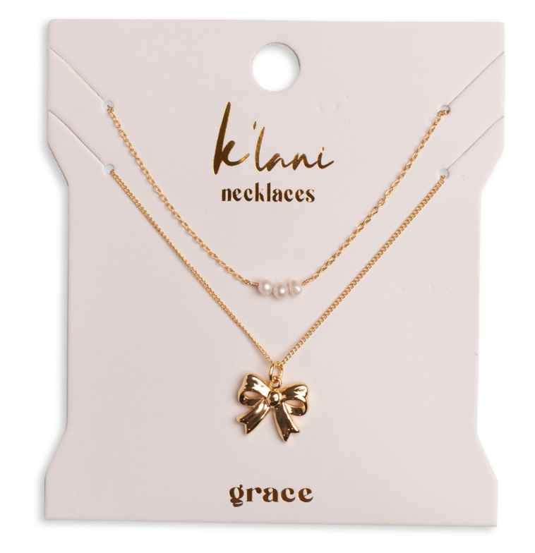 "Grace" Necklaces - NEW Pearl and Bow