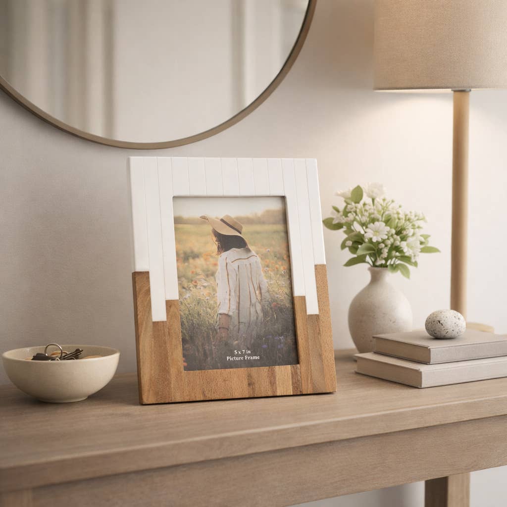 Resin 2-Toned Picture Frame - Natural/White, 5x7 in.