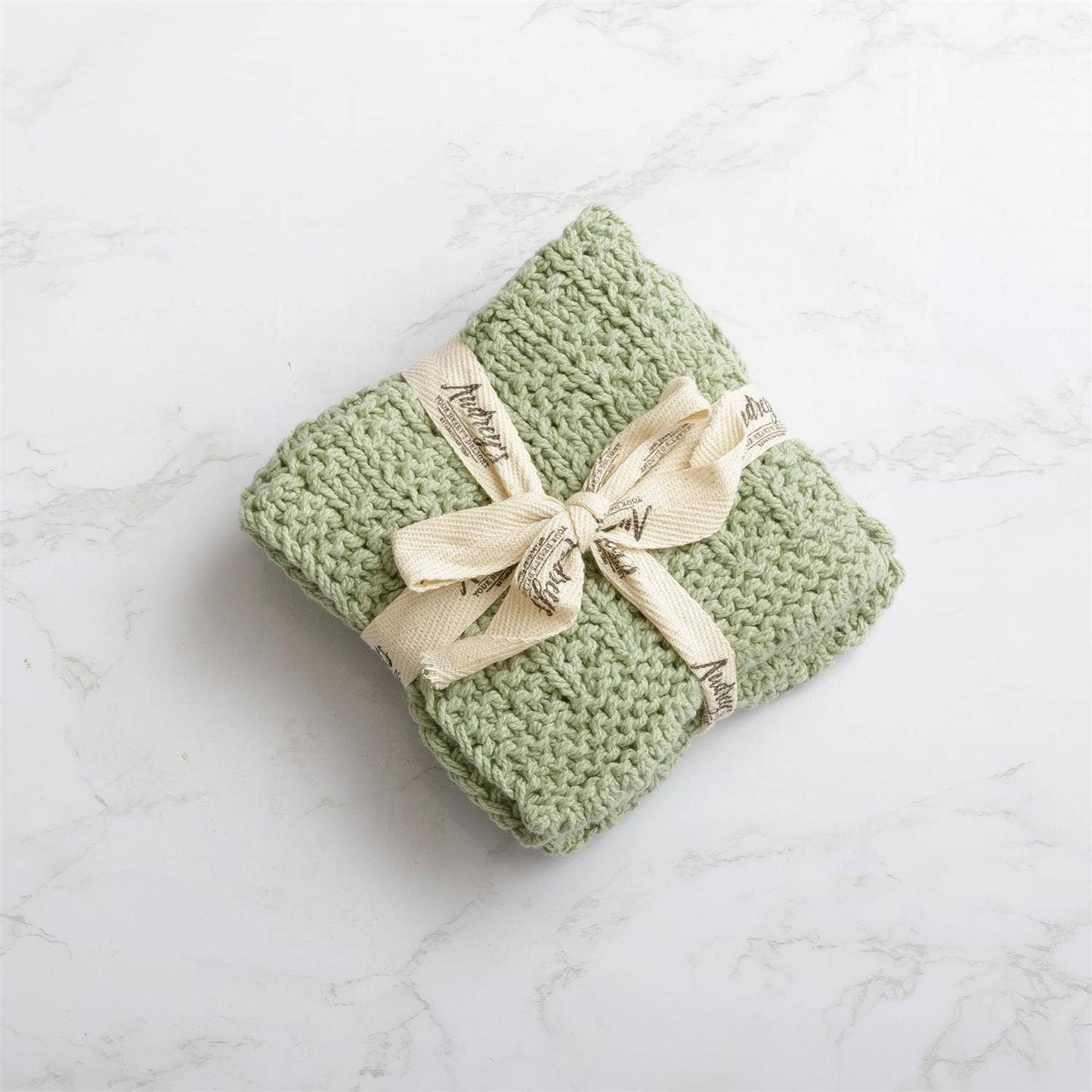 Knitted Dish Cloth Set - Sage (Pk/03 Sets)