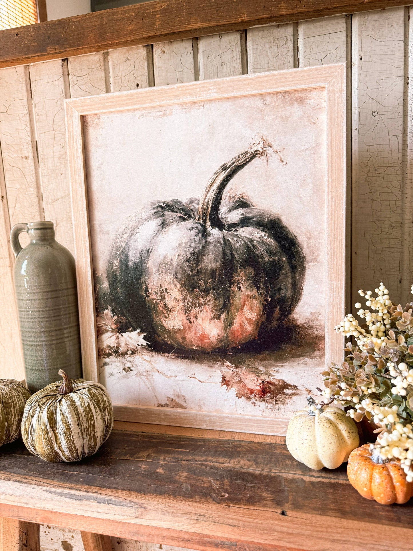Moody Heirloom Pumpkin Vintage Fall Wood Sign