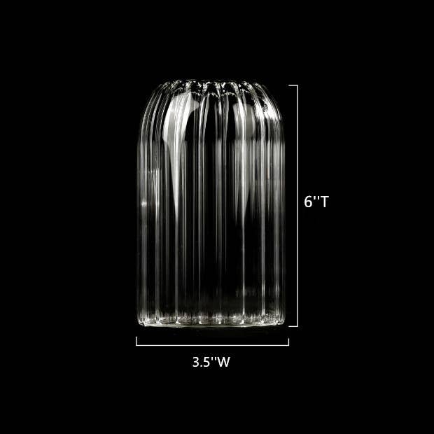 Stripes Clear Bud Vases, Borosilicate Light Weight Glass