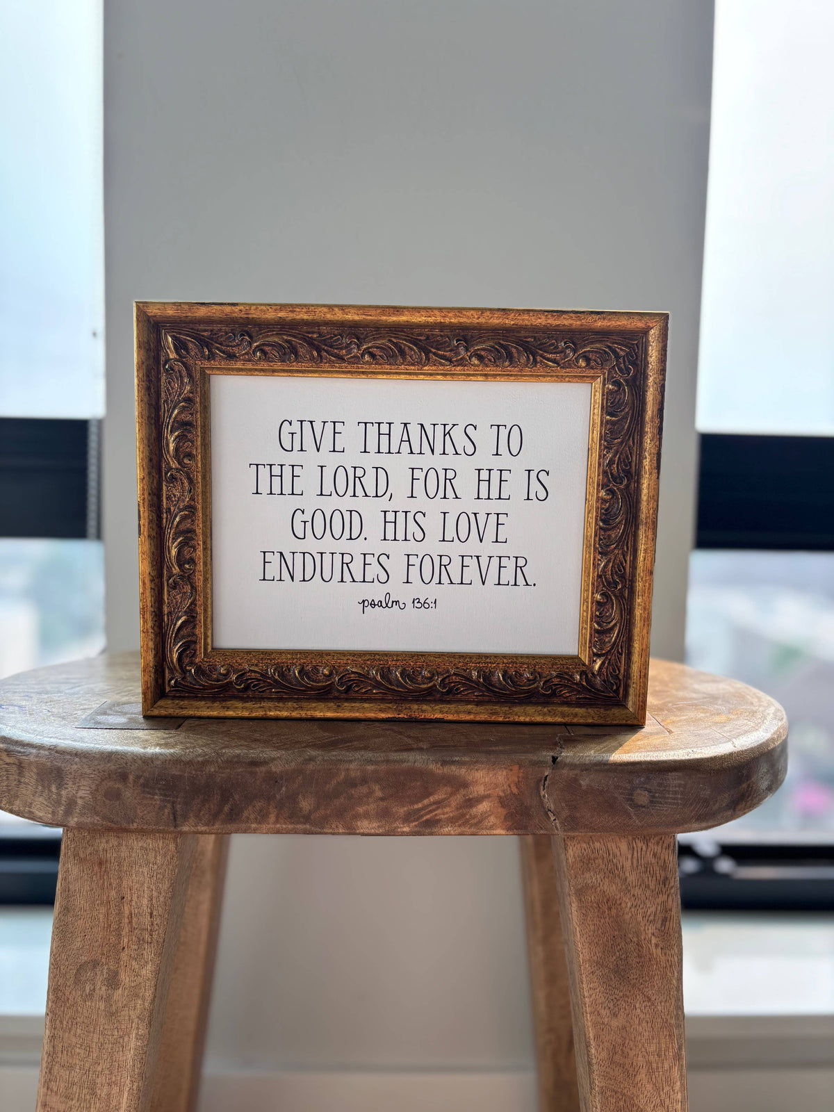 Give Thanks to the Lord | Antique Gold Frame