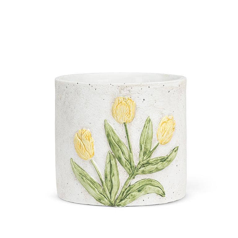 Planter with Tulip-Yellow