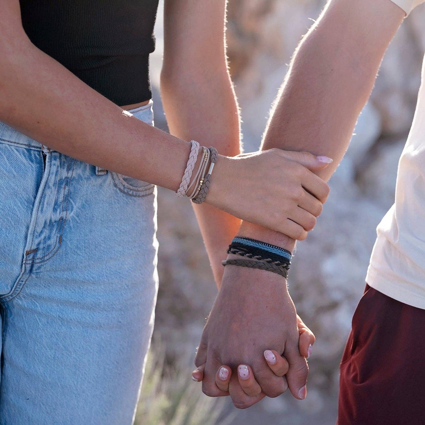 "Hustle" Brown Blue Black Hair Tie Bracelets