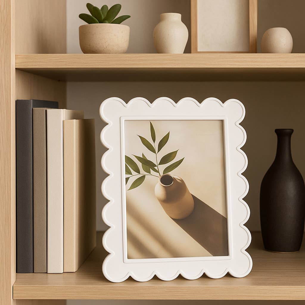 Photo Frame - Resin with Decorative Scalloped Edge