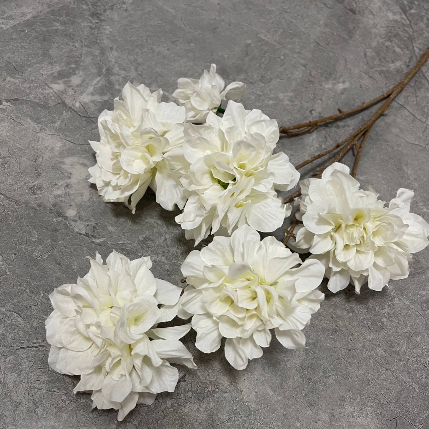 29''T Silk Hibiscus Peony Flower Stem, Boho Warm Brown Beige