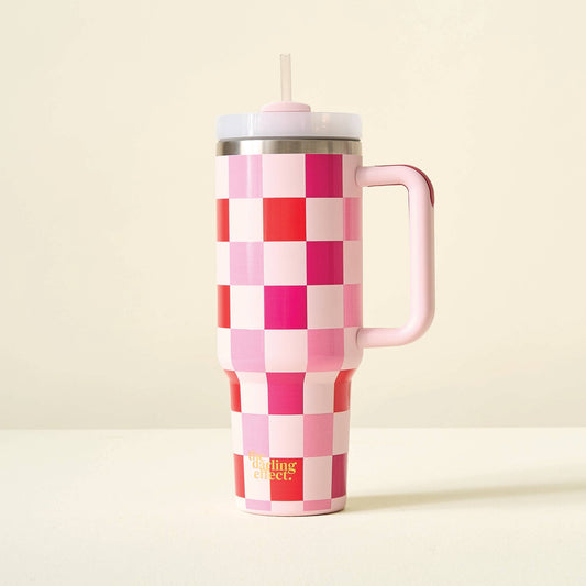 Take Me Everywhere Tumbler - Sweetheart Check