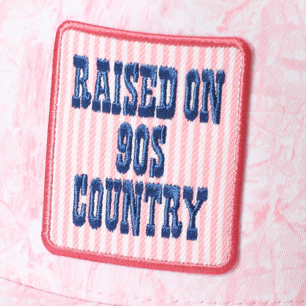 RAISED ON 90'S COUNTRY Embroidered Patch Camo Trucker Hat