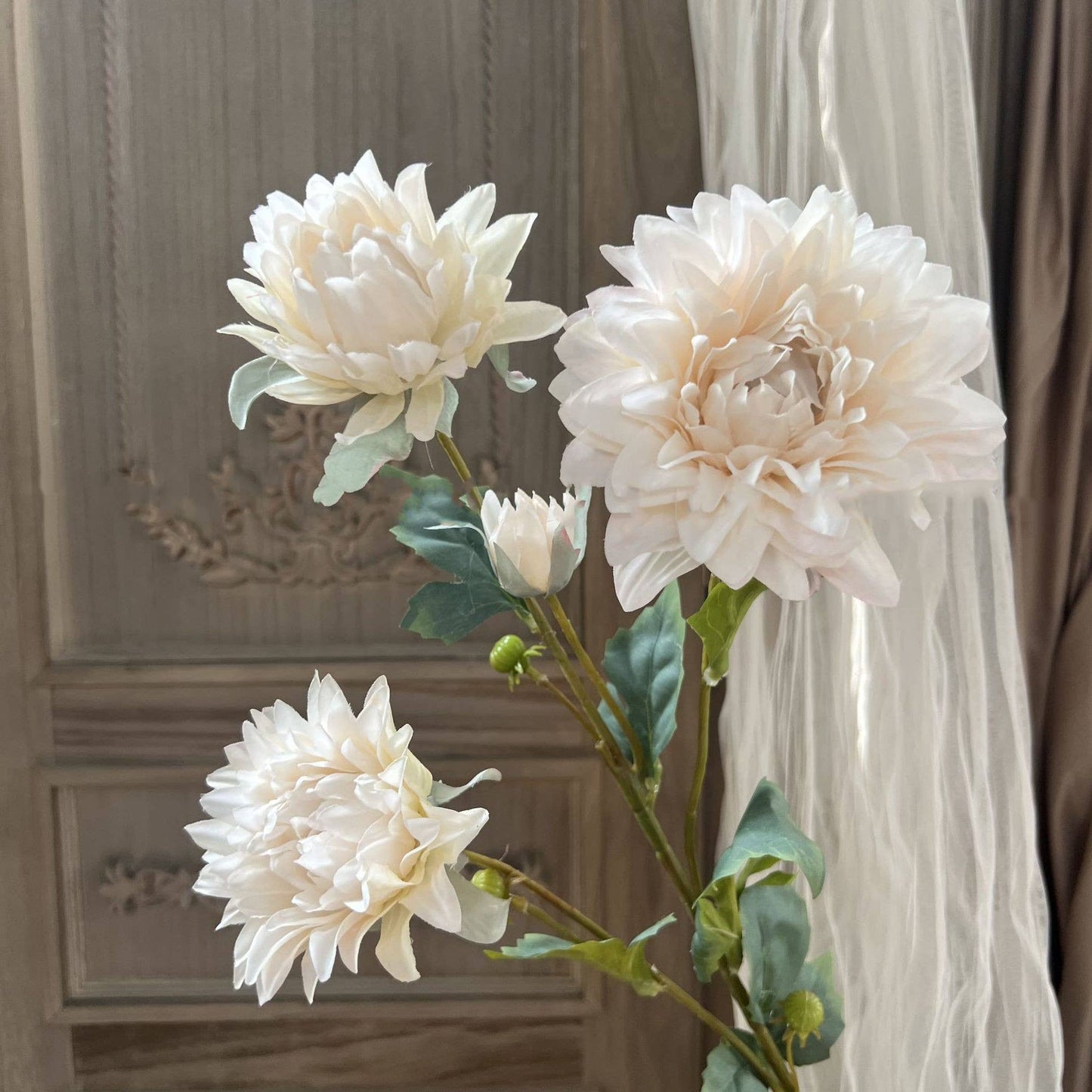 28''T Faux Silk Dahlia Flower Spray, Spring/Summer Dahlias