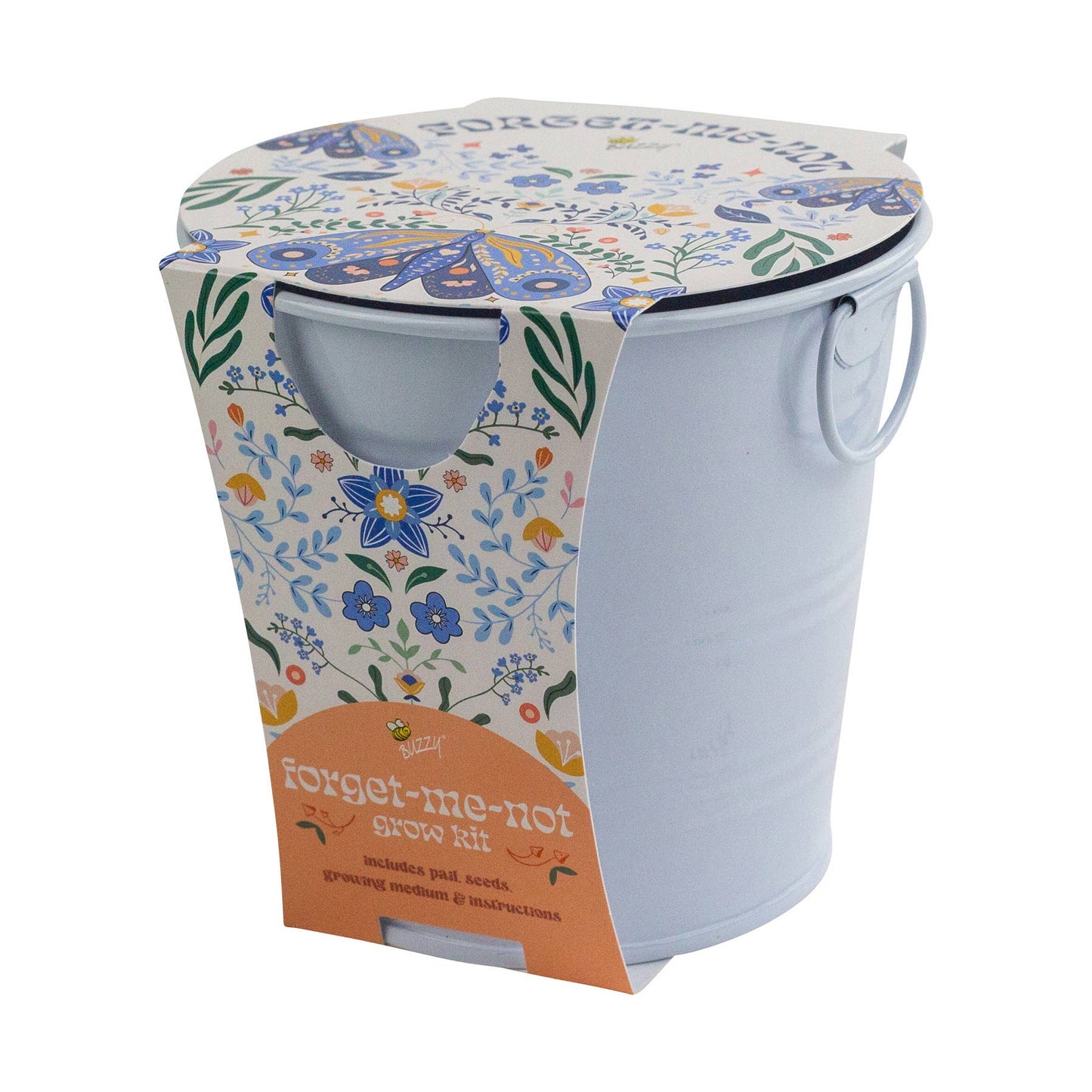 Painted Flower Grow Pail | Forget-Me-Not Kit | Garden Gift