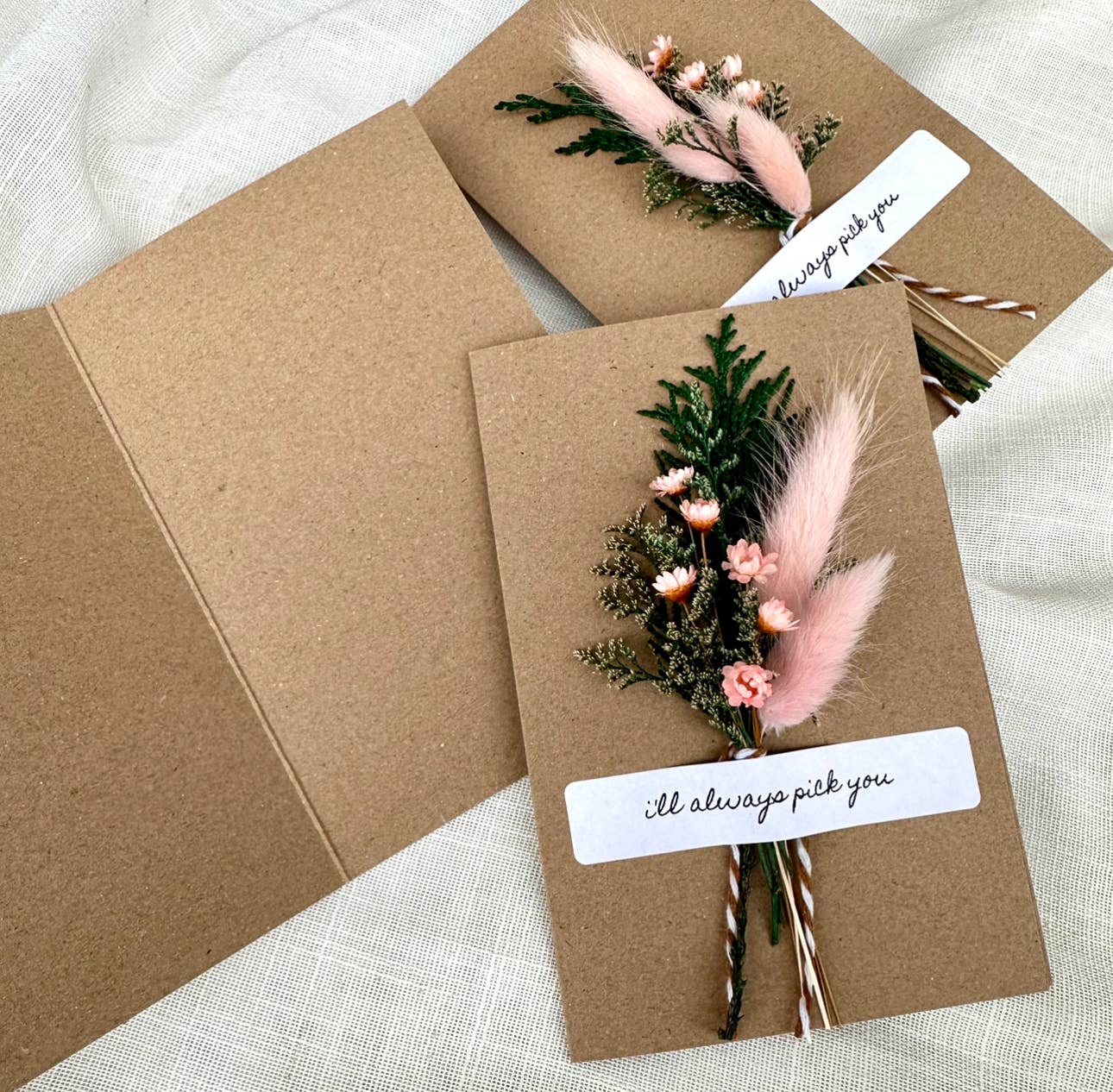 Valentine Mix Floral Bouquet Card With Real Flowers