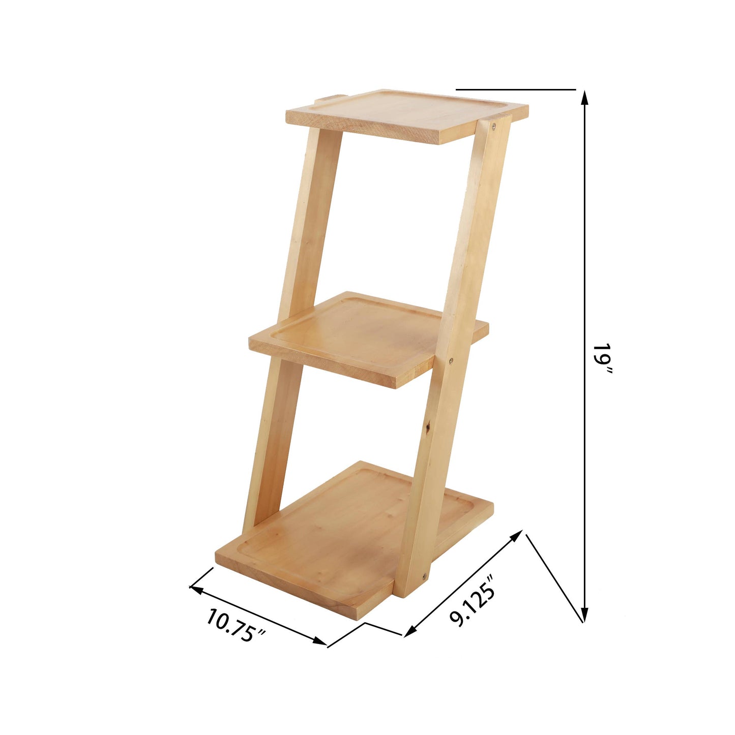 THREE-TIER WOOD DISPLAY STAND