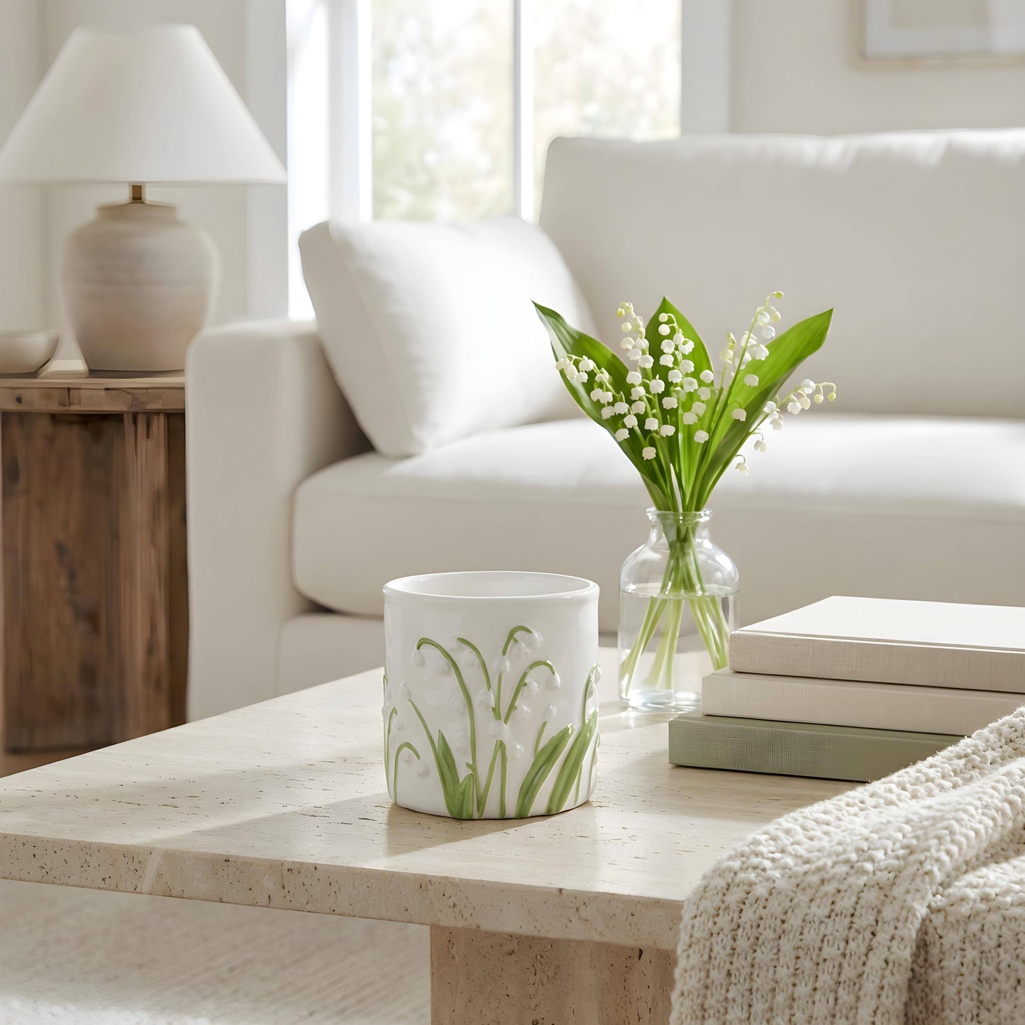 11 oz Lily of the Valley Ceramic Candle – Forest Flowers