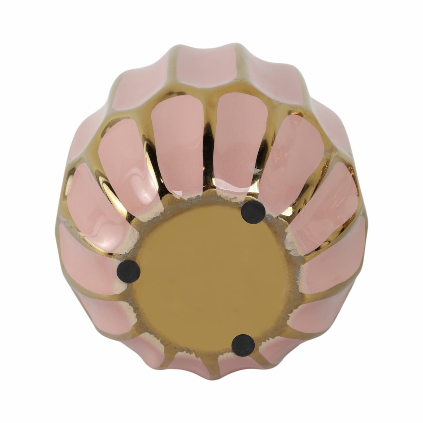 Pink 8 in. Ceramic Novelty Striped Blush Vase