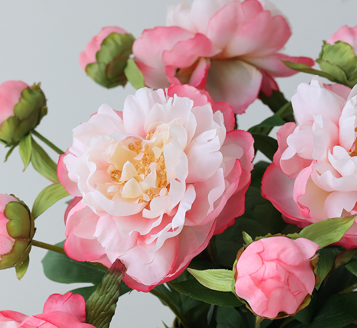 26''T Silk Artificial Peony Spray, Spring Blooming Peonies