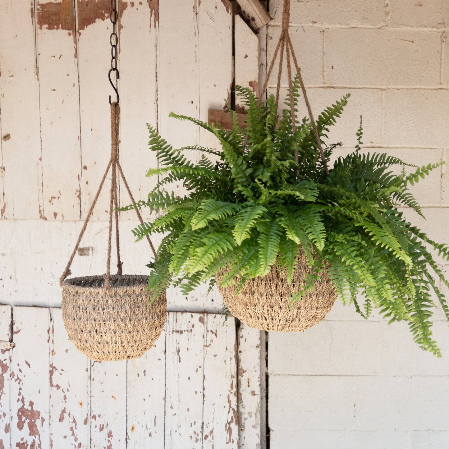 Hanging Seagrass Baskets (Set Of 02)