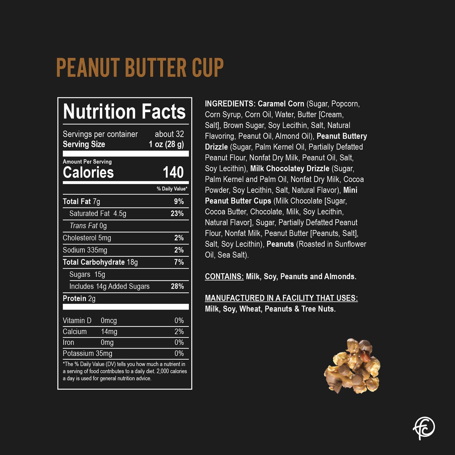 Peanut Butter Cup | Chocolate Popcorn | 5-ounce Bags