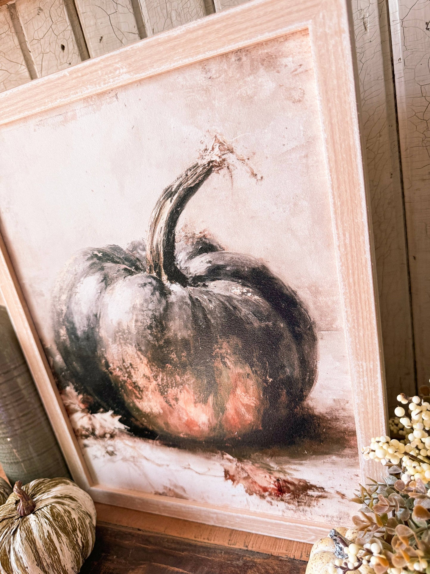 Moody Heirloom Pumpkin Vintage Fall Wood Sign