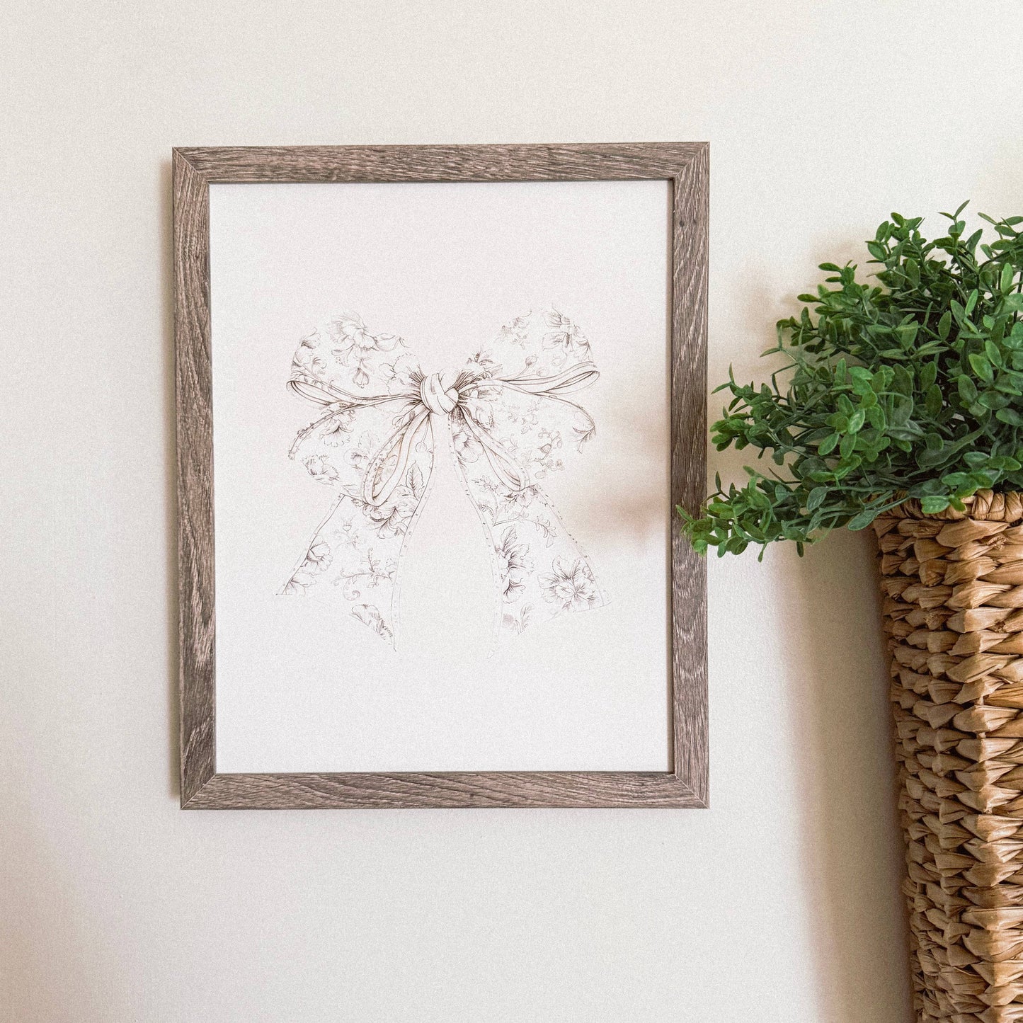 Vintage Neutral Bow Wood Sign