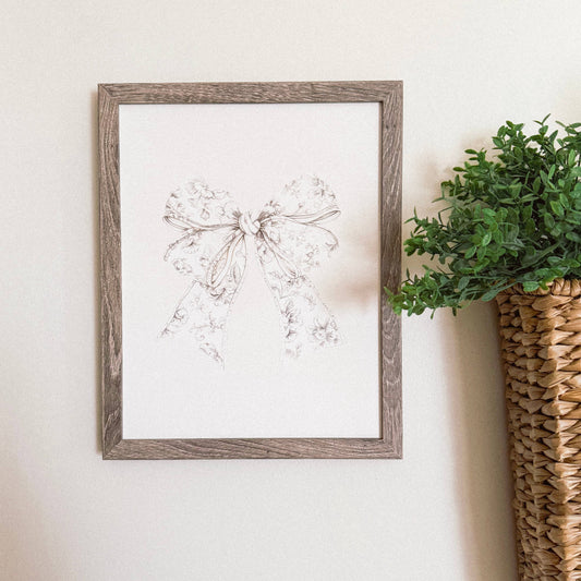 Vintage Neutral Bow Wood Sign