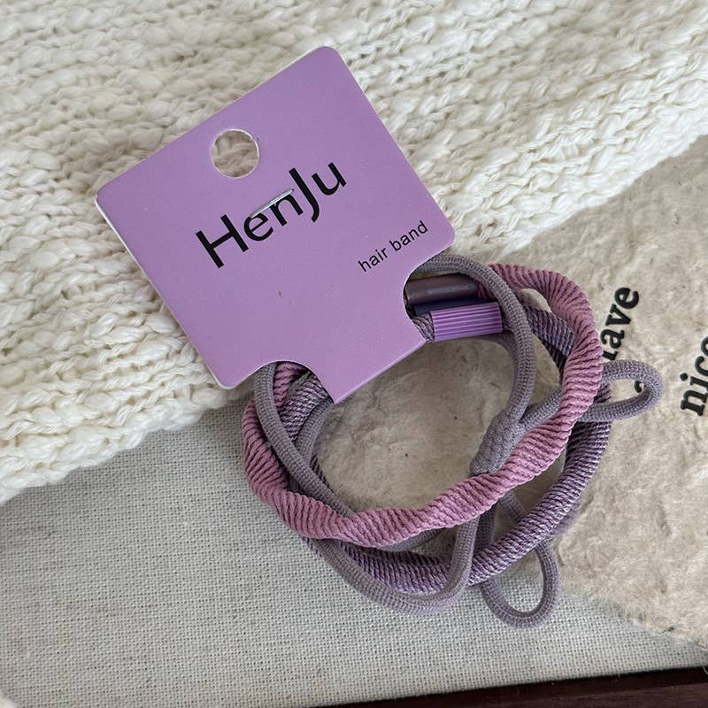 4 PIECES OF CANDY-COLORED SIMPLE HAIR TIES_CWAHA1130