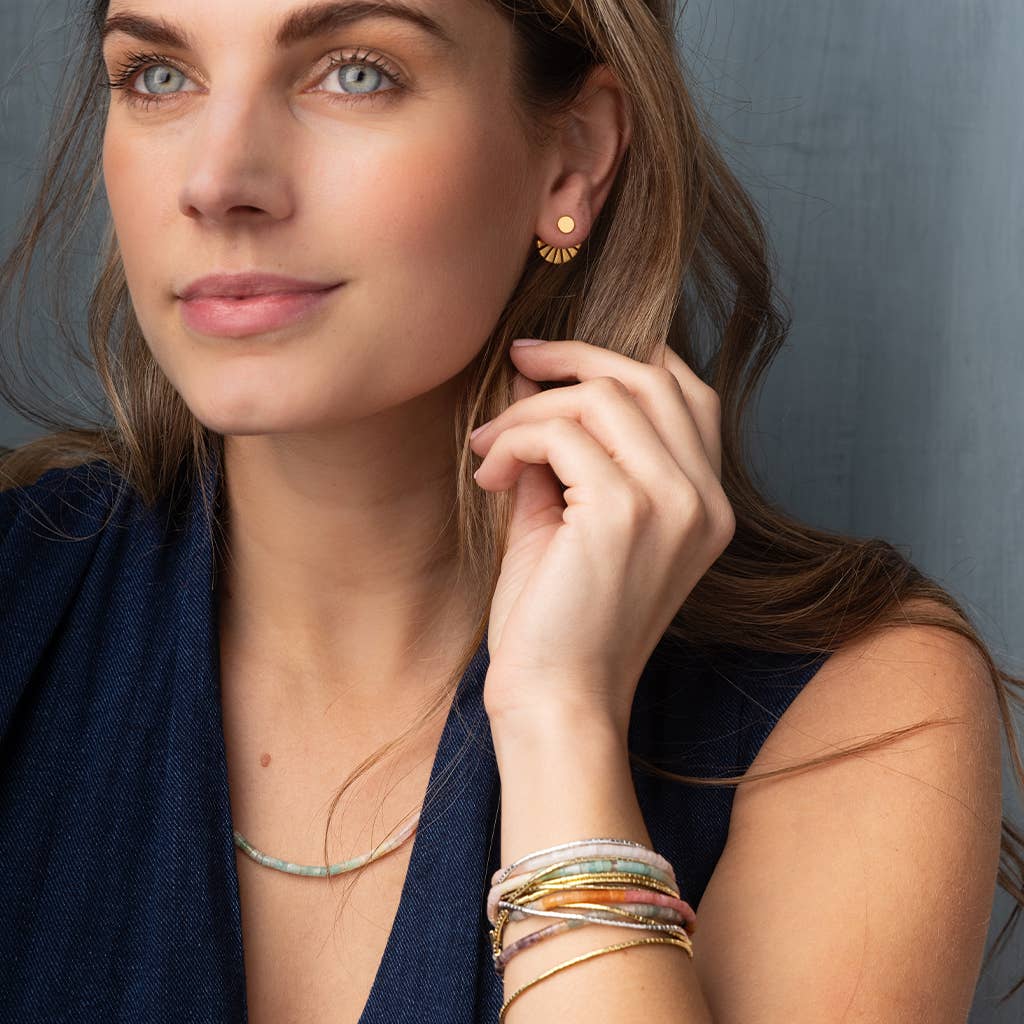 Refined Earring Collection - Sunburst Ear Jacket/Gold