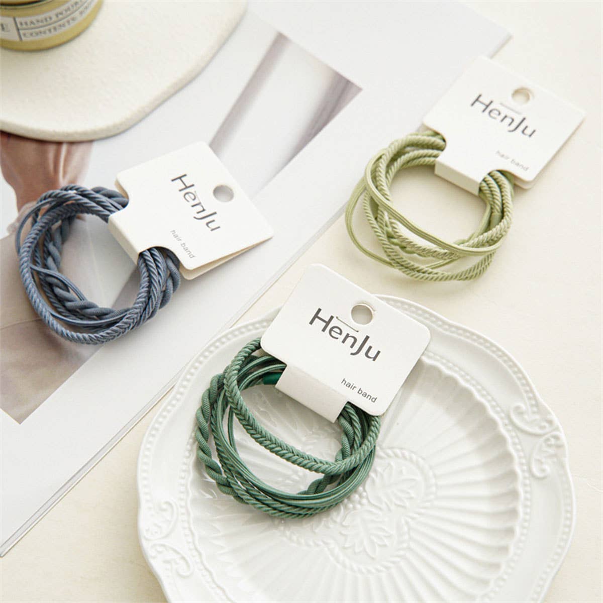 4PCS/SET SUPER STRETCHY ELASTIC SIMPLE HAIR TIES_CWAHA0334