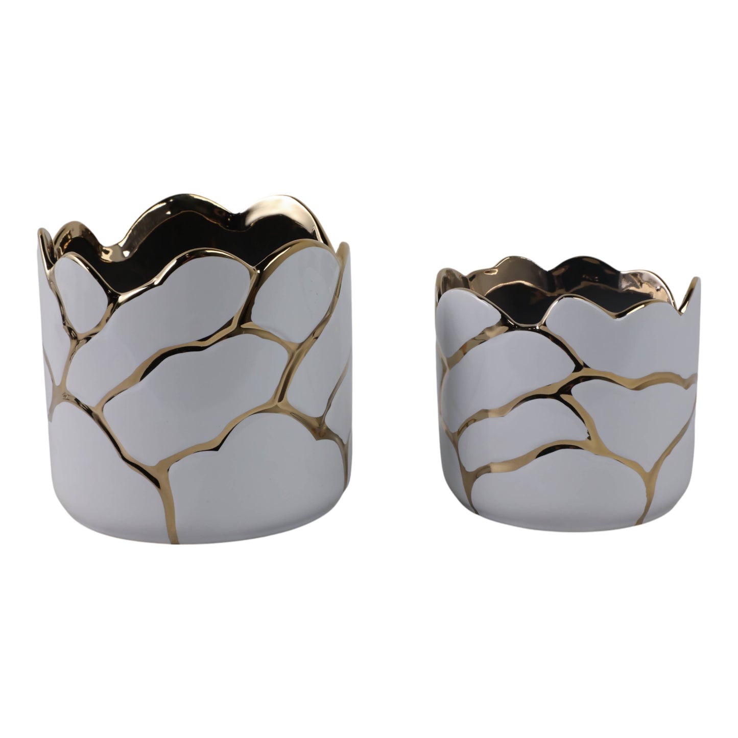 Resin Embossed Clouds Planters Set of 2 - White, 6/7 in.