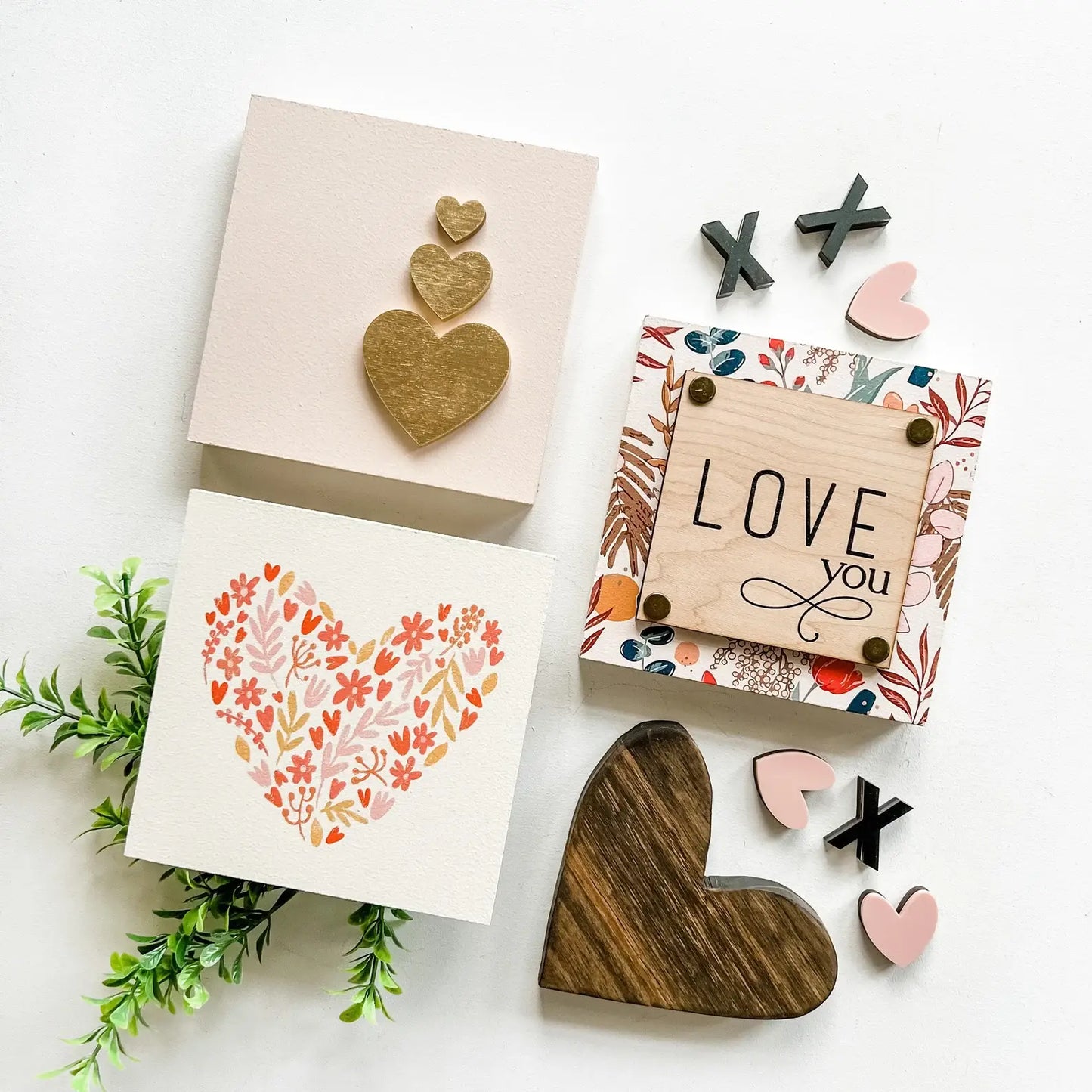 Valentines Day Mini Block Tiered Tray Signs