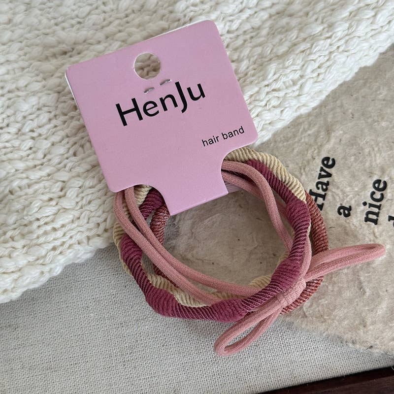 4 PIECES OF CANDY-COLORED SIMPLE HAIR TIES_CWAHA1130